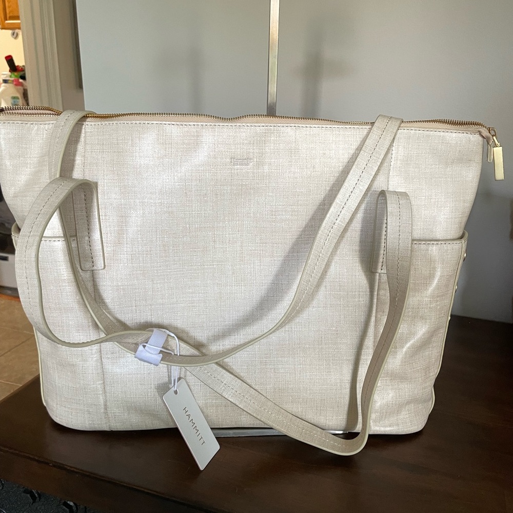 Hammitt Addie Large Seminola Cream Leather NEW WITH TAGS